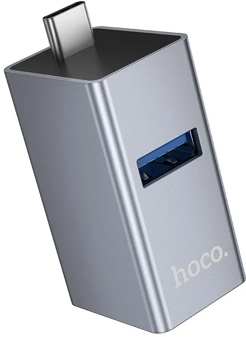 Adapteris 3in1 (USB 2.0 x 2 + USB 3.0) USB-C Hoco HB54 pilka