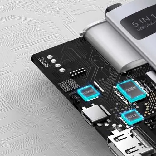 Baseus adapteris 5in1 USB-C šakotuvas 3x USB 3.0 + HDMI + USB-C PD
