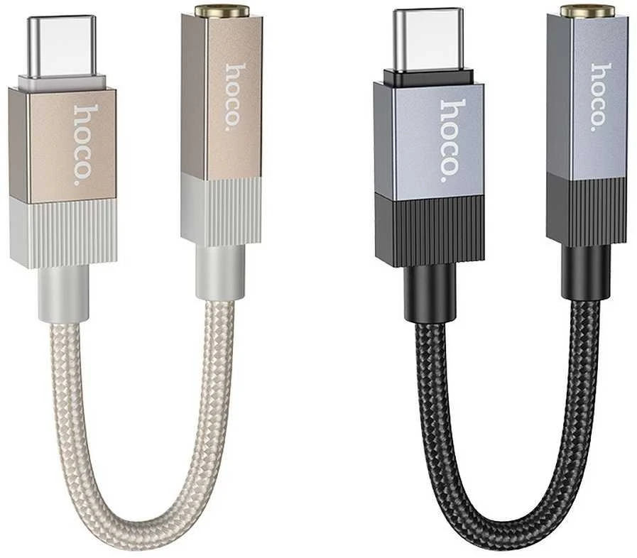 Adapteris AUX USB C (vyras) į Jack 3,5 mm (lizdas) Hoco UPA32C auksinis