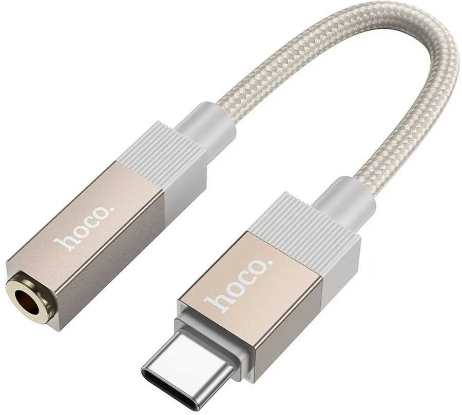 Adapteris AUX USB C (vyras) į Jack 3,5 mm (lizdas) Hoco UPA32C auksinis