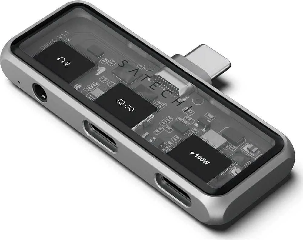 Adapteris ŠAKOTĖ 3in1 USB C Satechi Mobile XR ST-HXRAJM erškėčiai pilka
