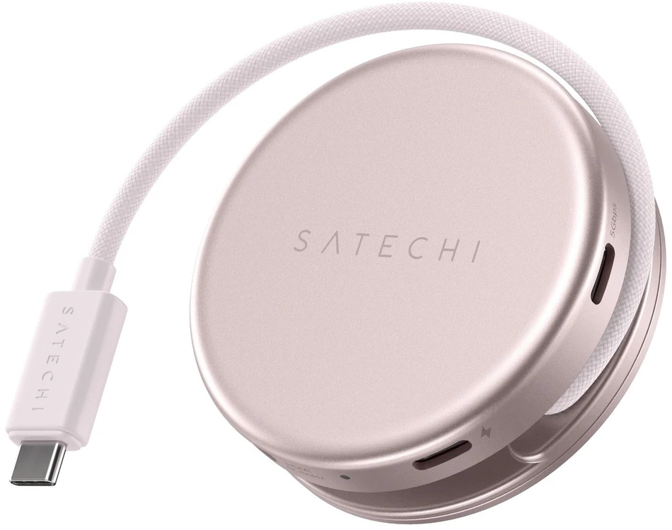 Adapteris HUB 5in1 USB C Satechi OntheGo STPOTG5P blush