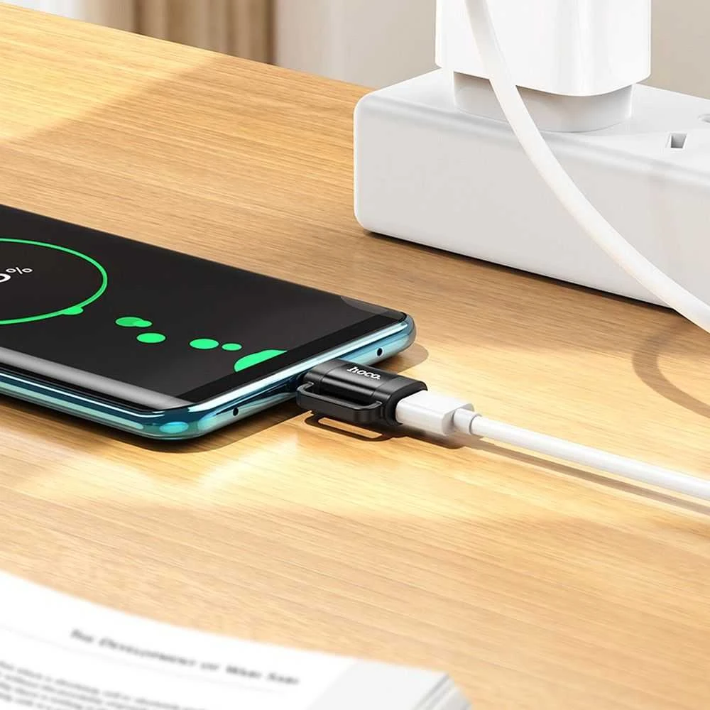Adapteris OTG USB C to Lightning Hoco 3A UA31E juodas