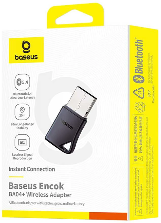 Adapteris Baseus (BA04+) Bluetooth 5.4 USB juodas