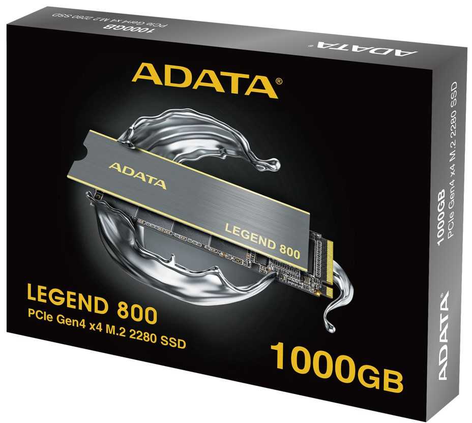 ADATA | SSD | LEGEND 800 | 1000 GB | SSD form factor M.2 2280 | Solid-state drive sąsaja PCIe Gen4x4 | Skaitymo greitis 3500 MB/s | Rašymo greitis 2200 MB/s