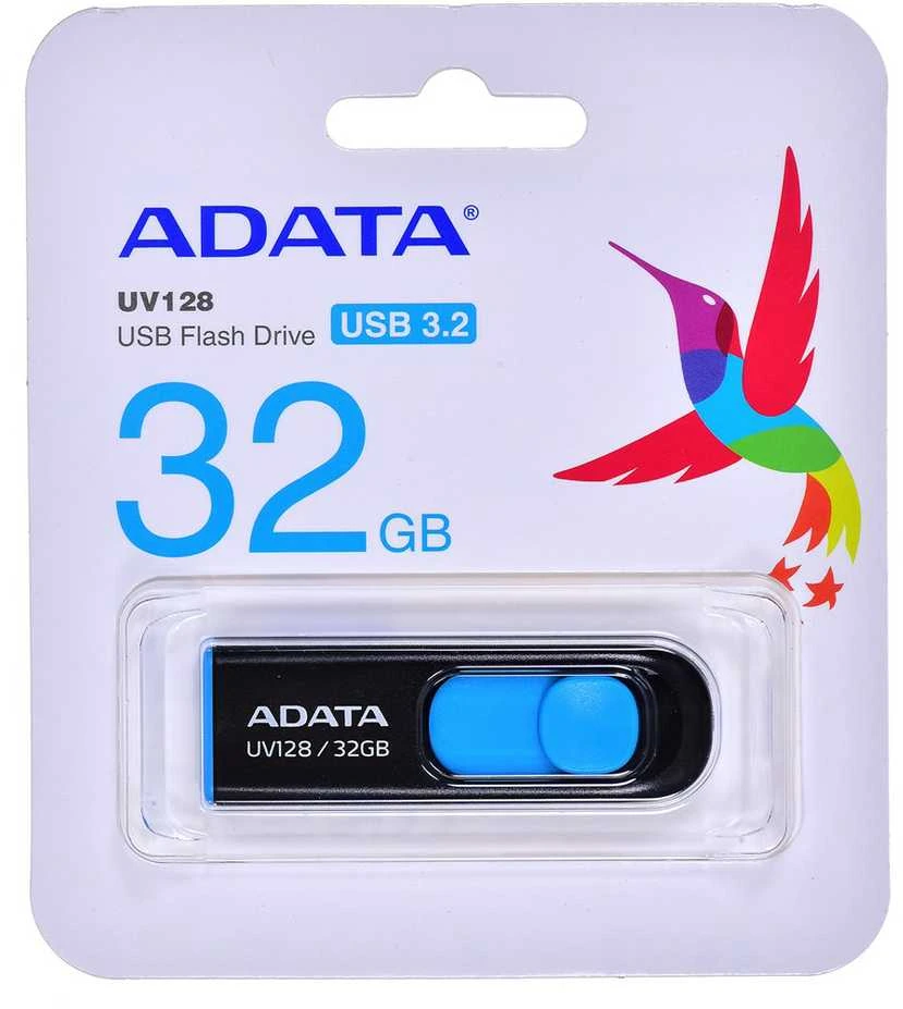 USB laikmena Adata UV128 32GB Juodas/Mėlynas