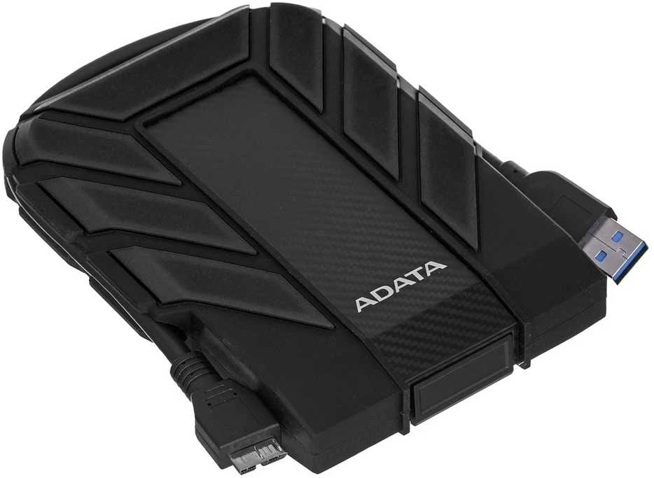 ADATA HD710P | 1000 GB | 2,5 " | USB 3.1 (atgalinis suderinamas su USB 2.0) | Juodas | 1.HD710 Pro atsparumo dulkėms ir vandeniui įvertinimai taikomi tik tada, kai USB prievado dangtelis yra tvirtai uždarytas. 2. Suderinamumas su konkrečiais pagrindiniais įrenginiais gali skirtis ir gali būti paveiktas sistemos 3. Norint prisijungti per USB 2.0, reikia prijungti du USB jungtys, kad būtų pakankamai maitinimo.