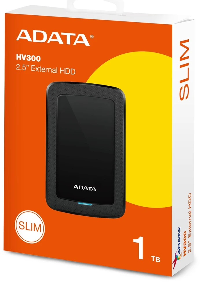 Kietasis diskas ADATA HV300 AHV300-1TU31-CBK 1000 GB, 2.5 ", USB 3.1, Juodas