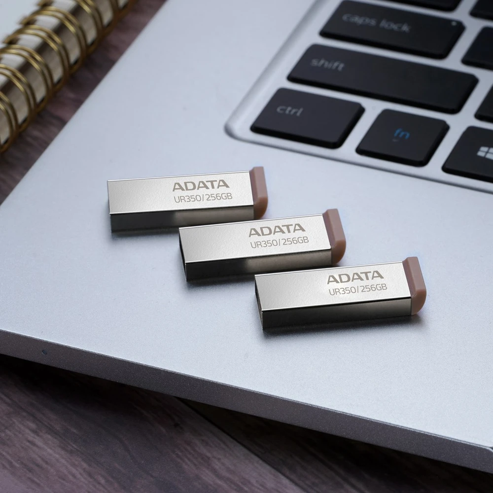 ADATA UR350 USB flash drive 256 GB USB Type-A 3.2 Gen 1 (3.1 Gen 1) Brown, Nerūdijantis plienas