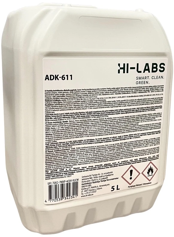 Higeja Hi Labs Skystas paviršių dezinfekantas ADK 611 5L