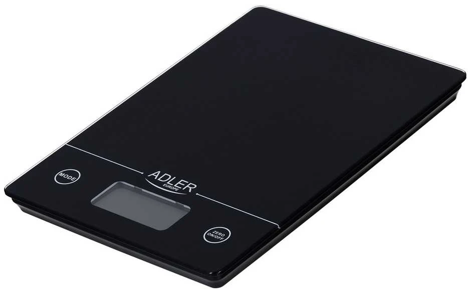 Adler | Virtuvinės svarstyklės | Adler AD 3138 | Maksimalus svoris (talpa) 5kg | Graduacija 1 g | Ekrano tipo LCD | Juodas