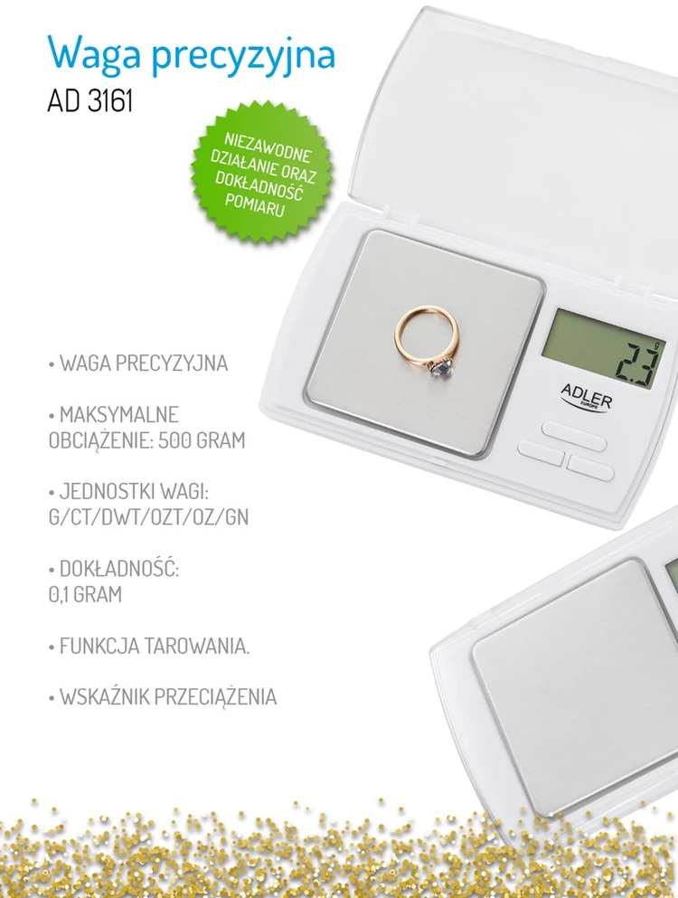 Virtuvinės svarstyklės Precizinės svarstyklės ADLER AD-3161