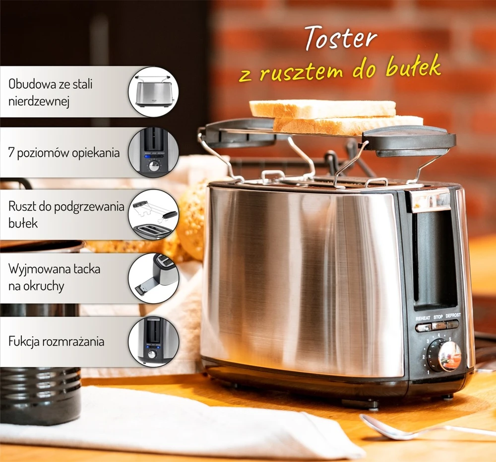 Skrudintuvas Adler Toaster AD 3214, 750 W