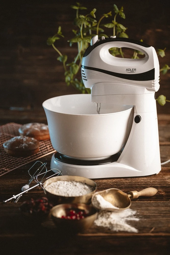 Virtuvinis kombainas Adler | Mixer | AD 4206 | Mixer with bowl | 300 W | Greičių skaičius 5 | Turbo mode | Baltas