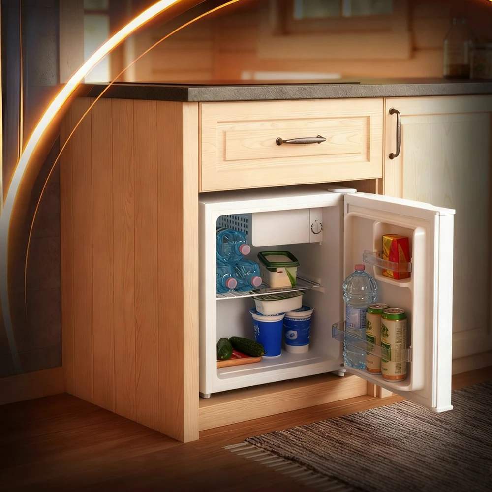Adler Šaldytuvas | AD 8096 | Energijos vartojimo efektyvumo klasė E | Laisvai pastatomas | Sandėliukas | Aukštis 51 cm | Šaldytuvo grynoji talpa 45 l | 39 dB | Balta