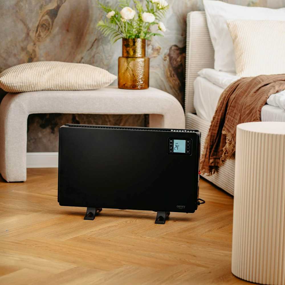 Adler „Camry“ ventiliatorinis šildytuvas su nuotolinio valdymo pultu | CR 7739 | Konvekcinis šildytuvas | 2000 W | Galios lygių skaičius: 3 (750 W / 1250 W / 2000 W) | Juodas