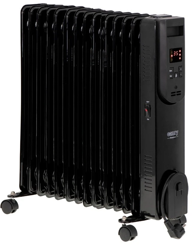 Adler Camry | Alyvos pripildytas radiatorius su nuotolinio valdymo pulteliu | CR 7820 | Alyva užpildytas radiatorius | 2500 W | Galios lygių skaičius 3 | Juodas