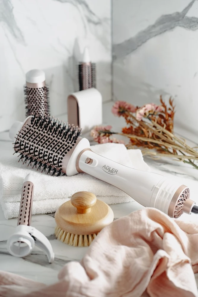 Adler | Plaukų formuotojas 5 viename | AD 2027 | 1200 W | Pearl Baltas/Rose Gold