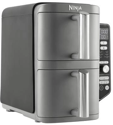Karšto oro gruzdintuvė Ninja Double Stack XL, 2 lygių, 9,5 l, SL400EU, Tamsiai pilka
