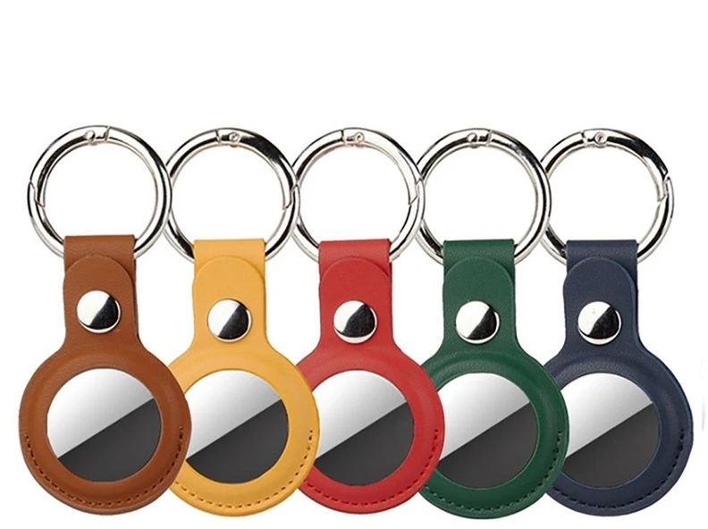 Dėklas 4Smarts Leatherette Case Set for AirTags 5 pices (yellow, žalias, ruda, red, mėlynas)