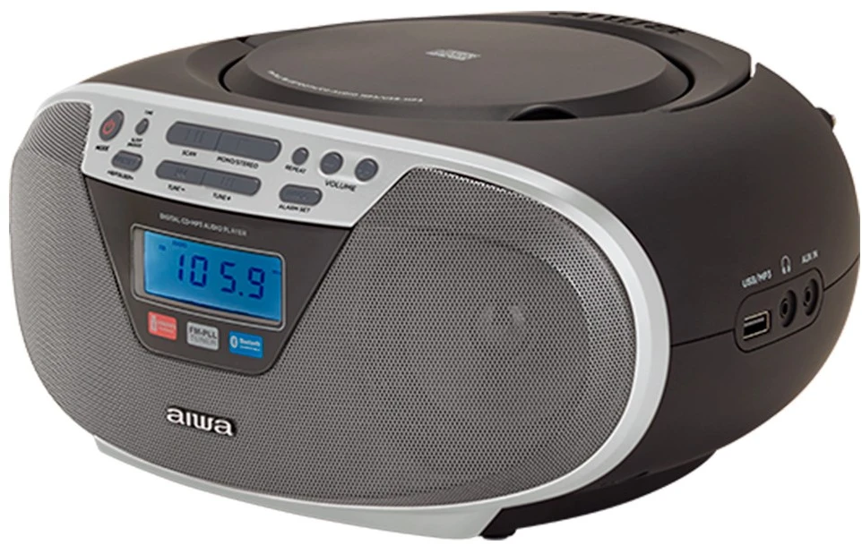 Aiwa BBTU-400SL portable stereo system Analog & digital 6 W FM Sidabrinis MP3 playback
