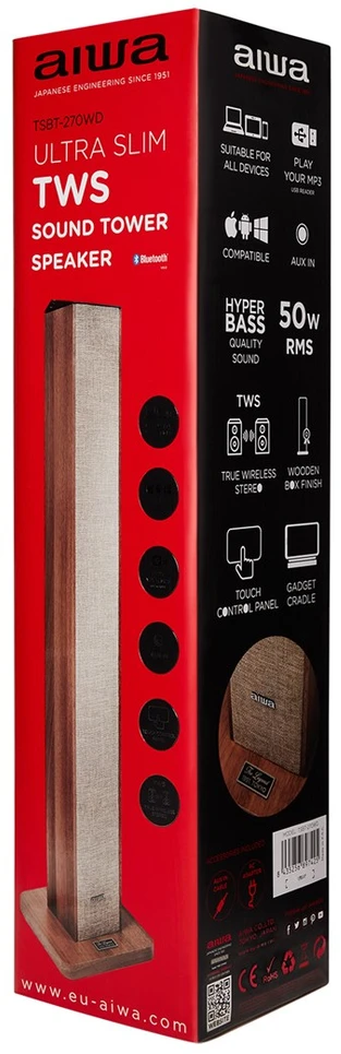 Kompiuterio kolonėlės Aiwa TSBT-270WD garsiakalbis, medinis, laidinis ir belaidis, 50 W