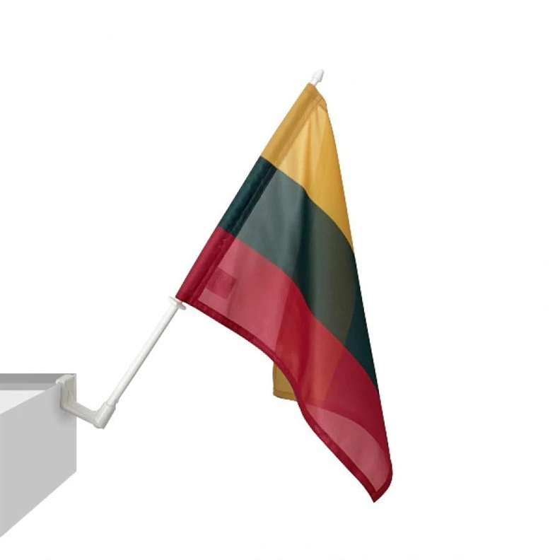 Aka_Baltic Lietuvos valstybės vėliavėlė automobiliui, 30x50 cm, su plastikiniu koteliu