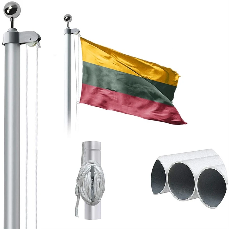 Aka_Baltic Surenkamas vėliavos stiebas, aliuminis, 6 m