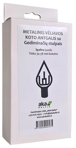Aka_Baltic Vėliavos stiebo antgalis su Gediminaičių stulpais, juodas
