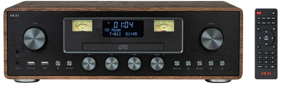 AKAI AM-100 RHAPSODY Stereo system 30W RMS, Bluetooth 5.0, DAB+/FM, CD/USB, AUX, ruda juodas