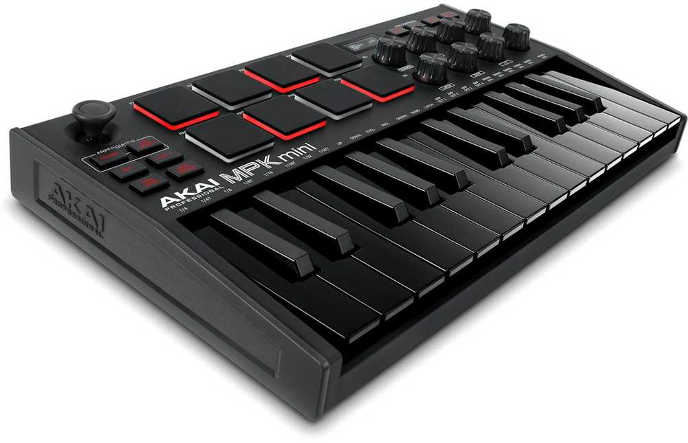 Midi klaviatūra AKAI MPK Mini MK3, Juoda, modelis - MPKMINI3B