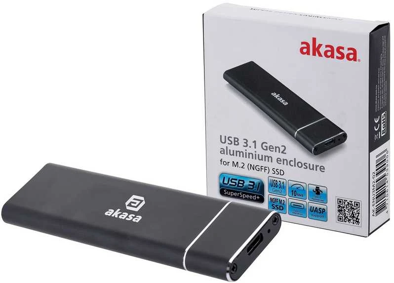 Akasa AK-ENU3M2-02 storage drive enclosure SSD enclosure Juodas M.2