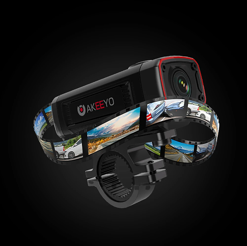 AKEEYO AKY-710S 4K Motorcycle Handlebar Video Recorder - Juodas