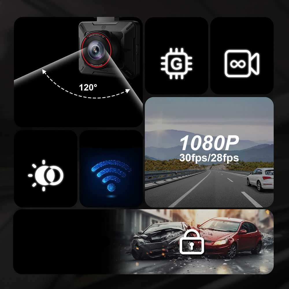 AKEEYO P1 car camera video recorder FullHD 30fps - juodas