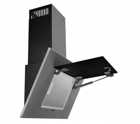 AKPO WK-4 NERO 2.0 60 GRAY/ Juodas STIKLAS T300 Linijinis LED/Valdiklio gaubtas