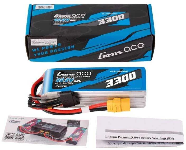 Akumuliatorius Lipo Gens Ace G-Tech 3300mAh 22.2V 60C 6S1P XT90