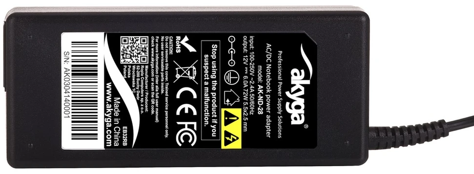 Akyga AK-ND-28 power adapter/inverter Indoor 72 W Juodas