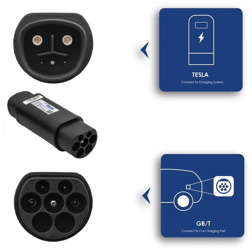 Akyga AK-SC-E22 Ladekabel-Adapteris [1x Tesla Buchse - 1x GB/T (20234.2-2015) Stecker] 1 0 m