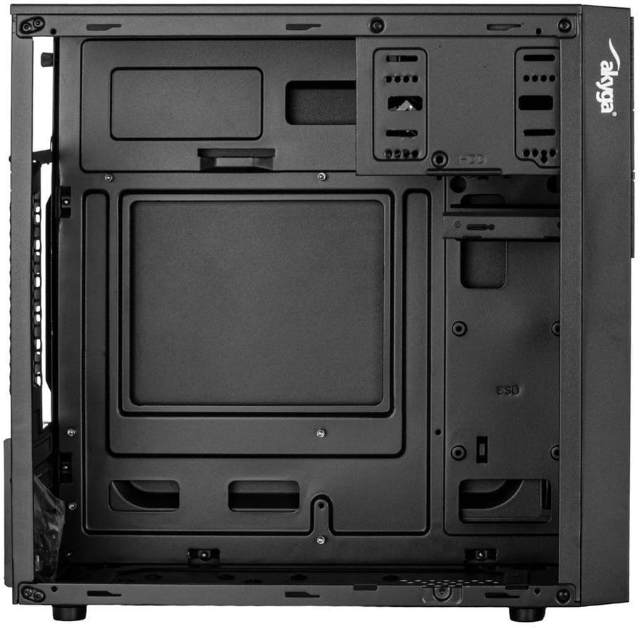 Akyga Micro ATX korpusas AK19BK USB-C + USB 3.0 + 2x USB 2.0 juodas be maitinimo bloko Micro Tower Juodas