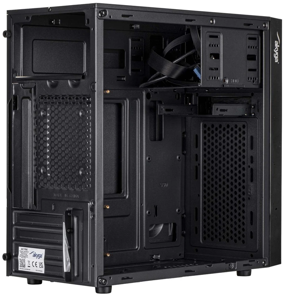 Akyga Micro ATX korpusas AK19BK USB-C + USB 3.0 + 2x USB 2.0 juodas be maitinimo bloko Micro Tower Juodas
