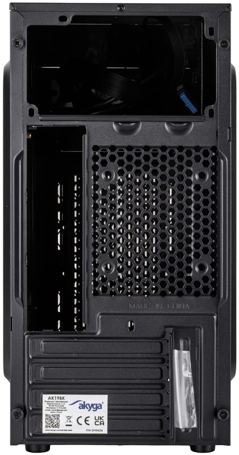 Akyga Micro ATX korpusas AK19BK USB-C + USB 3.0 + 2x USB 2.0 juodas be maitinimo bloko Micro Tower Juodas