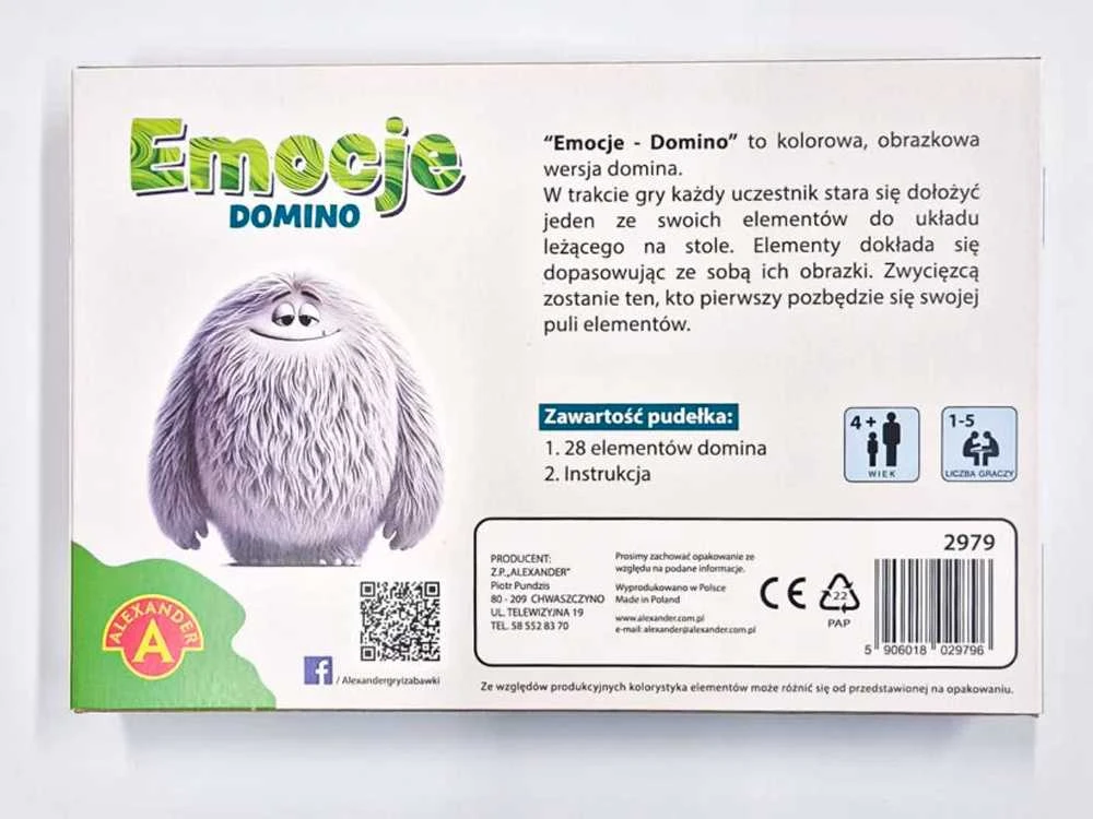 Alexander Aleksandro Domino emocijų edukacinis žaidimas – padeda suprasti jausmus GR0789