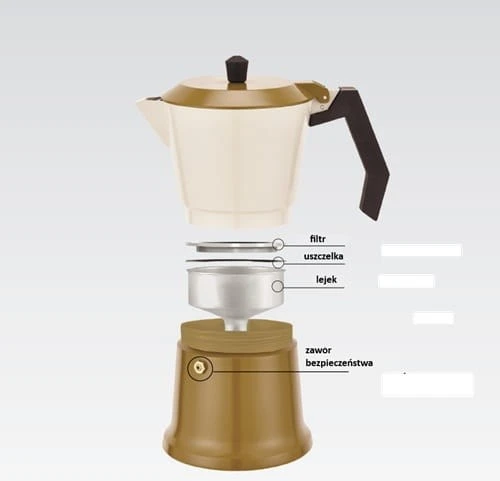 Aliuminio moka pot MR-1657-3-BEIGE MAESTRO