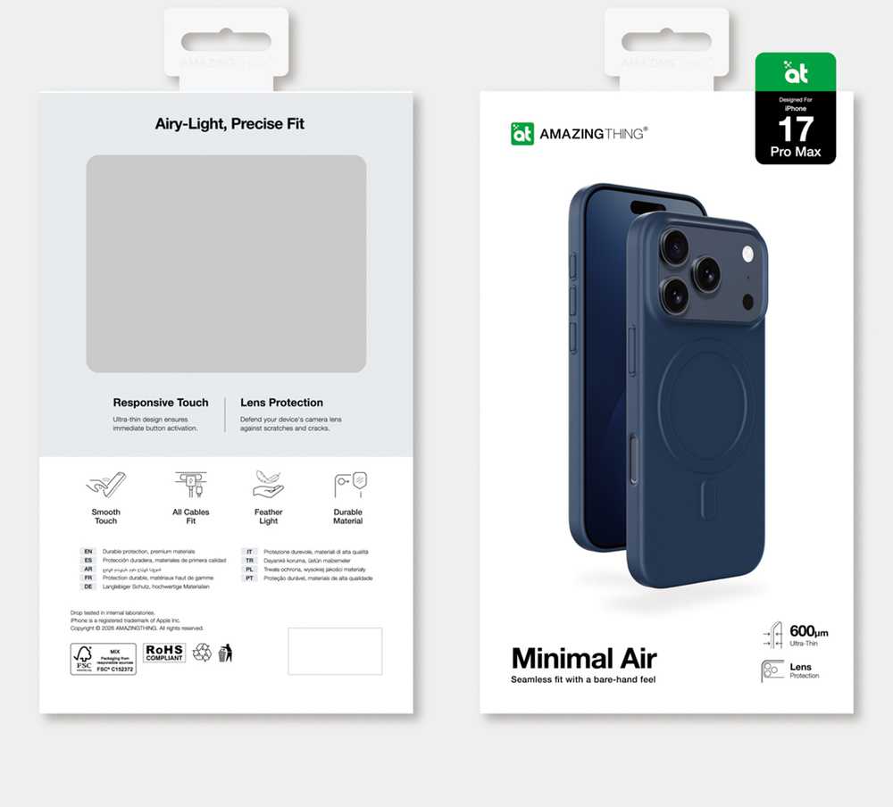 Nezatříděno AmazingThing Minimal Air dėklas Apple iPhone 17 Pro Max Compatible with MagSafe – Mėlyna