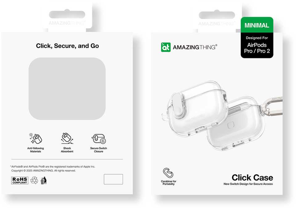 Nezatříděno AmazingThing Minimal dėklas AirPods Pro 2 Silikoninis dėklas – Transparent