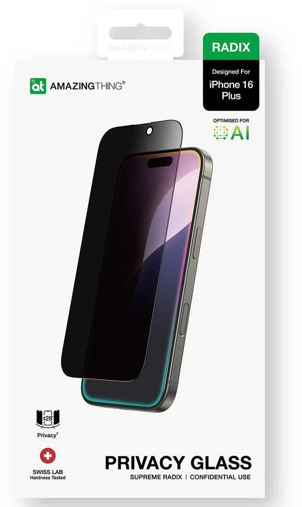 Nezatříděno AmazingThing Radix Privacy Glass Privacy Apsauginis stiklas skirtas Apple iPhone 16 Plus