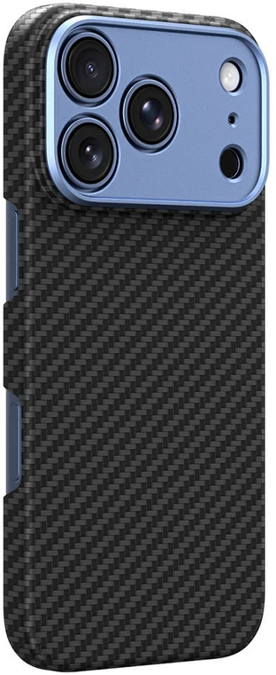 Dėklas AmazingThing Titan Max Lens Case for iPhone 18 Pro Max Aramid Fiber with Camera Cover, MagSafe Compatible - Mėlyna