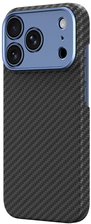 Dėklas AmazingThing Titan Max Lens Case for iPhone 18 Pro in Aramid Fiber with Camera Cover, MagSafe Compatible - Mėlyna