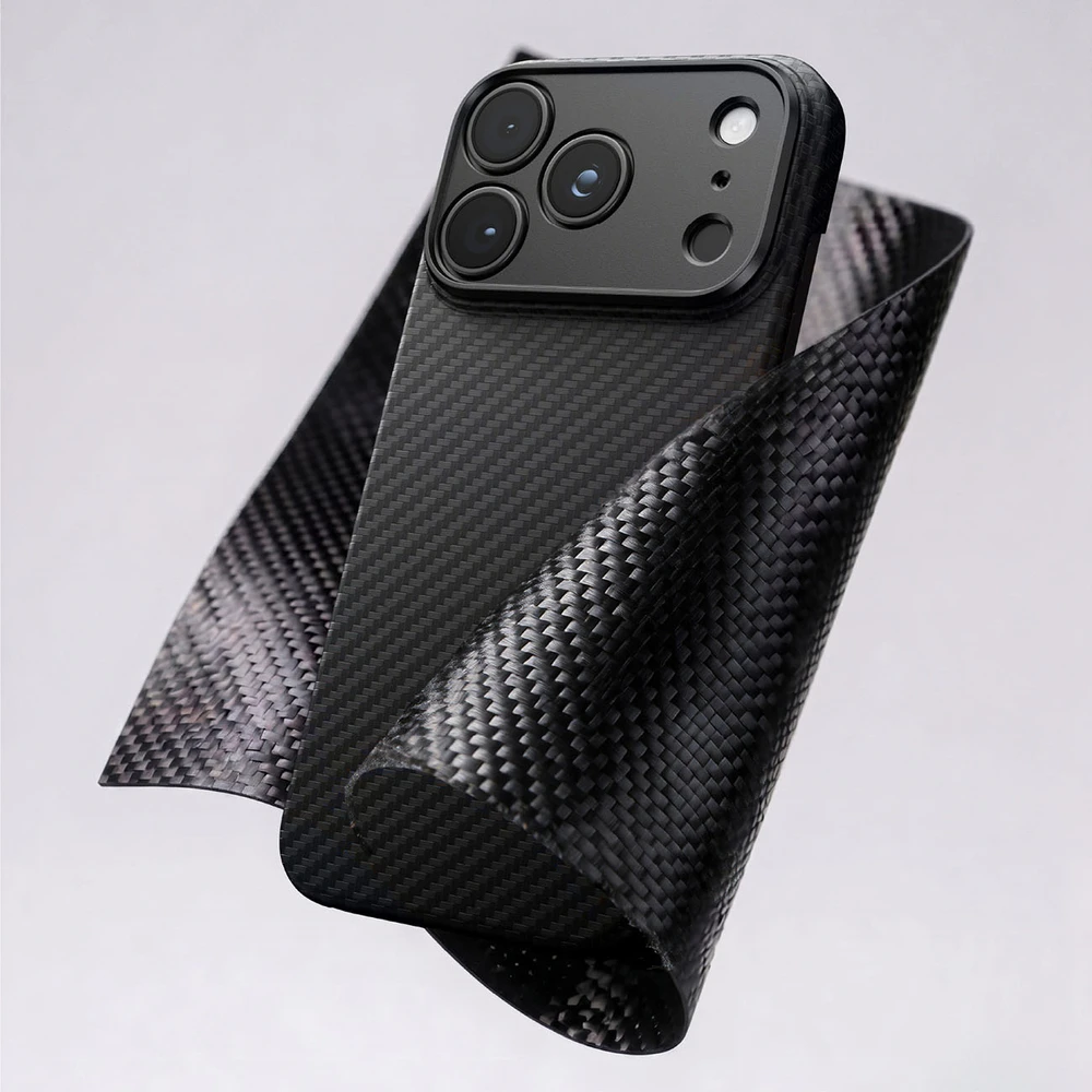 Dėklas AmazingThing Titan Max Lens Case for iPhone 18 Pro Max in Aramid Fiber with Camera Cover, Compatible with MagSafe - Juodas