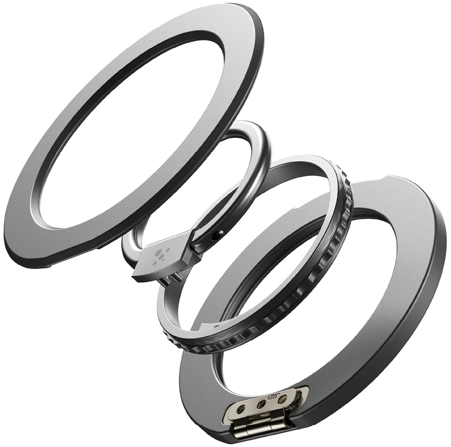 Dėklas AmazingThing Titan Pro Lens Ring Set Case for iPhone 18 Pro with Camera Cover and Magnetic Ring Compatible with MagSafe - Clear